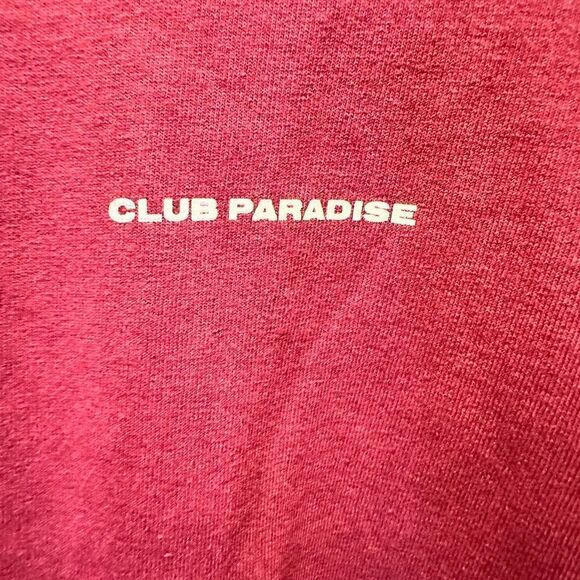 NWT Club Paradise Unisex Maroon Tee Shirt Logo Printed Hip Hop Music - Size XL - Picture 3 of 7